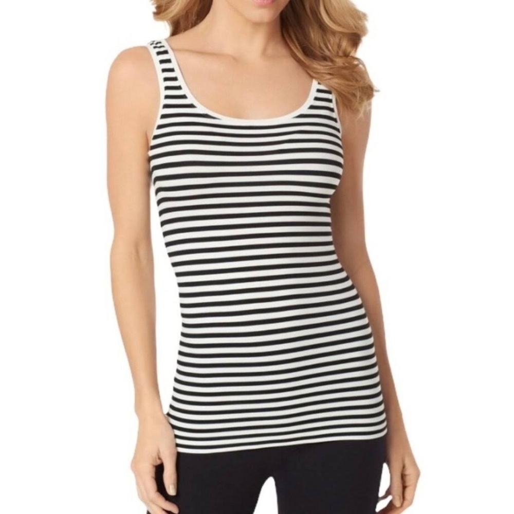 Merona Black and White Striped Sleeveless Tank Top Size XL X Large